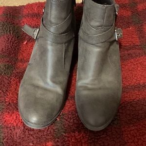 Black 2 inch heel ankle boots from faded glory